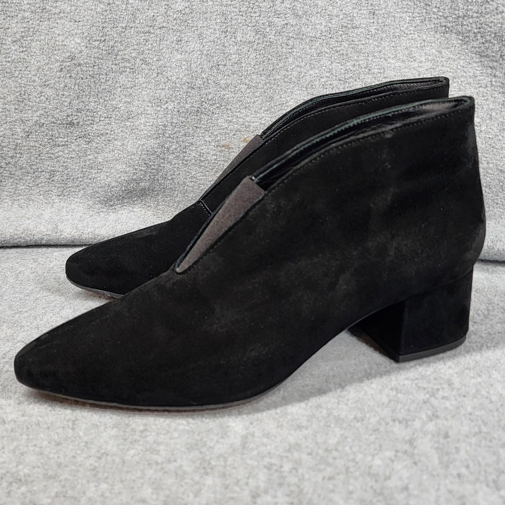 Eric Michael Boots Womens 7.5 Black Suede Ankle Block‎ Heel Booties